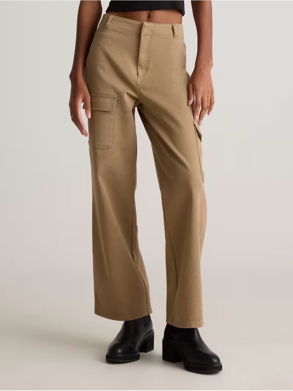 Quince Organic stretch cotton twill cargo pants